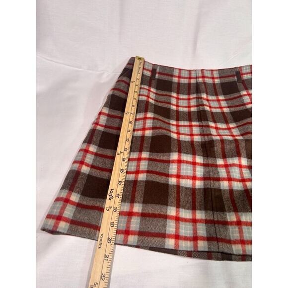 Eddie Bauer Skirt Size 10 Wool Mohair Cashmere Blend Plaid Pencil Knee Length - Picture 6 of 9